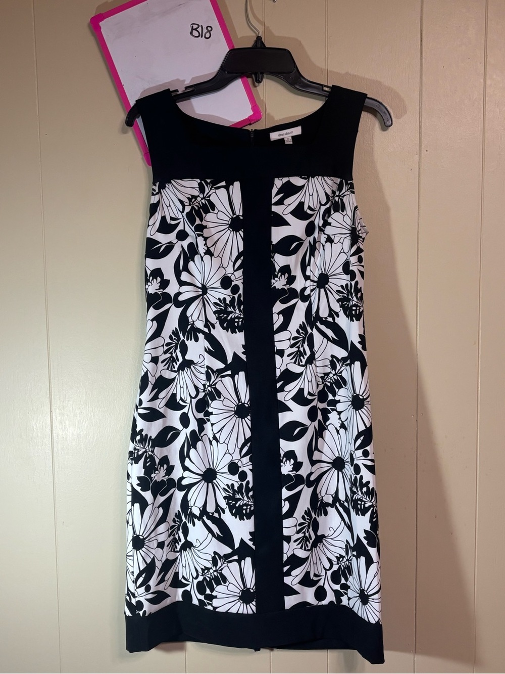 dressbarn Black & White Floral Sheath Dress
